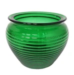 Vintage National Potteries Cleveland Oh Green Ribbed Glass Planter Flower. Fixed Price $22.19.