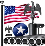 Heavy Duty 20 Ft Flag Pole, 100 Mph Wind Resistant, Thick Aerospace Aluminum,. Fixed Price $155.98.