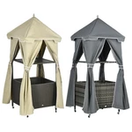 Outsunny Outdoor Towel Rack For Pool, Covered Caddy. Fixed Price $207.89.
