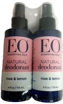 2 Pack Essential Oils Natural Deodorant Spray Rose & Lemon 4 Oz Each. Fixed Price $14.95.