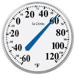 104-114 La Crosse 13.5" Indoor/outdoor Dial Thermometer With Key Hider White. Fixed Price $19.95.