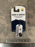 Compass: Therm-o-compass, Sun Company, Thermometer W/split Ring & Wind Chart. Fixed Price $11.95.