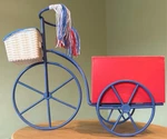 Tricycle Red/white/blue American Metal Planter Stringed Handle 9X7. Fixed Price $9.99.