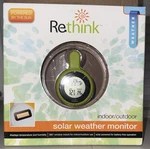Rethink Solar Indoor/outdoor Weather Monitor #155001 Temp & Humidity A12. Fixed Price $12.99.