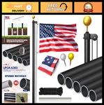 20FT Heavy Duty Aluminum Inground Flag Pole Kit With 3X5 American - Outdoor. Fixed Price $199.99.