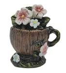 Miniature Fairy Garden Wooden Teacup Planter W/ Flowers - Buy 3 Save $5. Fixed Price $10.40.