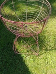 Antique Wire Iron Garden Basket Shaped Plant Stand 29" Tall C.1910. Fixed Price $185.00.