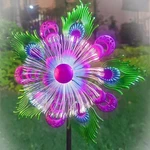 Solar Wind Spinner Peacock Garden Stake 40 Inch Yard Art Sculpture. Fixed Price $31.66.