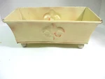Fleur-de-lis Metal Planter Footed Shabby Chippy Beige Paint Rectangular 10" X 6". Fixed Price $13.96.
