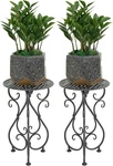 Metal Plant Stands 2 Pack, Heavy Duty Pedestal 17" Tall, Single Flower Pot. Fixed Price $49.93.