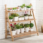 Solid Bamboo Hanging Plant Stand Indoor Ladder Shelf For Balcony Patio. Fixed Price $32.90.