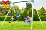 600LB Metal Swing Set With Three Heavy Duty 9.5' A-frame Stand Trapeze Bar. Fixed Price $424.40.