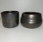 Pair Of Studio Art Pottery Rustic Copper Lustre Glaze Succulent Planters 4". Fixed Price $10.26.
