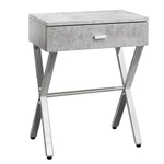 Openbox Monarch Specialties 3264 Grey Cement/chrome Metal Night Stand Accent. Fixed Price $136.31.