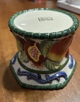 Ceramic Fitz Floyd Fruits Alfresco 3 Pillar Candle Stand. Fixed Price $19.99.