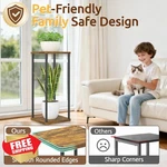 Oppro 28" Tall Wood Metal Plant Stand Black Square Corner Shelf. Fixed Price $84.78.
