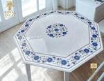 Majestic Octagonal Marble Red Floral Tabletop Accent Handmade 36. Fixed Price $1501.10.