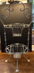 Vtg-french Country Distressed -wrought Iron 2 Tiered Basket/plant Stand. Fixed Price $149.00.