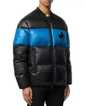 DSQUARED2 Men's Down Color-block Puffer Jacket In Black/blue Size Eu 50 Us 40. Fixed Price $293.99.