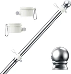 Stainless Steel 5FT Tangle-free Pole For 3X5 Outdoor Flags (silver). Fixed Price $29.99.
