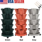 Stand Stacking Strawberry Planting Pots Vertical Planter Flower Garden Tower. Fixed Price $68.86.