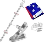 Pole For House With 3X5 American Flag, 6 Ft Wall Mount Brack. Fixed Price $40.90.