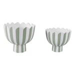 Sagebrook Home 21867 7-9 In. Scallop Edge Striped Planters Green & White Se.... Fixed Price $61.40.