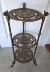 Vintage Ornate Metal Tier Plant Stand Victorian Style 30" Height -read. Fixed Price $67.50.