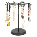 Mygift 8 Hook Adjustable Height Black Metal Rotating Jewelry Display Tower Stand. Fixed Price $26.99.