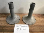 2 Cast Aluminum Post Base Plant Stand Pedestal Trumpet Design Steampunk Lamp. Fixed Price $60.00.