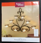 Better Homes & Garden Wall Sconce Tea Light Black Iron 8-GLASS Cup Candle Holder. Fixed Price $14.95.