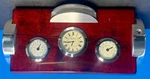 Bey-berk Desk Set & Mahogany Weather Station Clock Hygrometer Thermometer. Fixed Price $71.99.