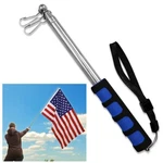 Blue 5FT Compact Flag Pole Hand Held Collapsible Parade Tour Group. Fixed Price $10.95.