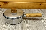 Vtg Mirro Sauce Pan Pot Lid Aluminum Wood Handle Quart 54221-1330 Usa Made. Fixed Price $11.99.