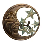 Zeckos Cast Iron Moon Face Stars Hose Hanger Wall Mounted Bronze 11.5 In. Fixed Price $79.99.