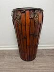 Elegant Vtg Mcm Bamboo Brass Plant Stand Umbrella Side Table Vase Shape. Fixed Price $135.00.
