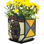 Entlityful Stained Glass Bees Flower Pot, Fun Honeycomb Planter For Indoor Pl.... Fixed Price $37.12.
