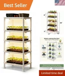 Contemporary 5-TIER Seed Starter Plant Stand With Smart Grow Light White. Fixed Price $129.61.