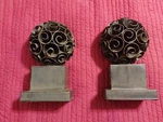 Uttermost Set Of Abstract Ball Sculptures/ Bookends Hand Forged Metal Gc. Fixed Price $89.99.