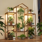 Bamworld Plant Stand Indoor With Grow Lights Wood Shelf For Hanging. Fixed Price $39.99.