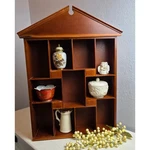 Vintage House Shaped Colonial Style Wooden Shadow Box Wall Trinket Display Shelf. Fixed Price $99.24.