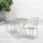 Oia Commercial Grade 30" Round Coral Indoor-outdoor Steel Folding Patio Table.... Fixed Price $243.92.