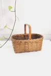 Vintage Handwoven Wooden Basket Handle Rustic Oval Storage Decor Farmhouse. Fixed Price $38.00.