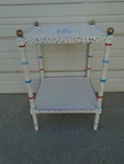 Fun Faux Bamboo Side Table End Plant Stand Hollywood Regency Palm Beach Tall. Fixed Price $199.00.