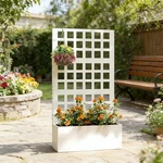 Stand Privacy Screen Garden Bed Planter Box With Trellis White. Fixed Price $137.56.