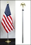 8FT Aluminum Banner Residential Indoor Flag Pole Gold Eagle Base 3X5 Usa Fringe. Fixed Price $68.88.