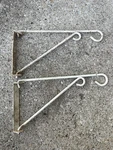 Pair Of Vintage White Metal Wall Plant Hook Hangers Porch Patio Garden. Fixed Price $25.00.