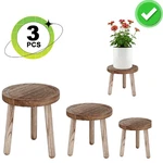 Set Of 3 Indoor Plant Stands Made From Solid, Carbon-treated Wood.. Fixed Price $27.99.