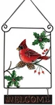 Cardinal Welcome Sign Metal Wall Glass Decor By Sunset Vista 24X11 W/bell. Fixed Price $19.99.