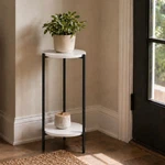 Furinno Besi 2-TIER Round Plant Stand Metal Flower Pot Outdoor/indoor White. Fixed Price $49.99.